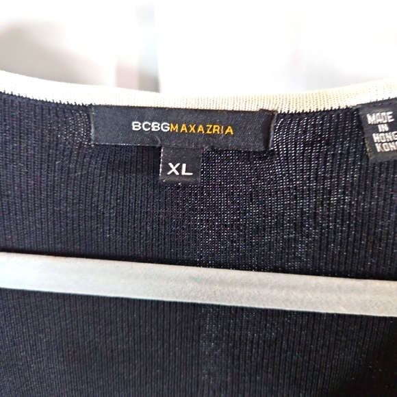 BCBGMAXAZRIA Black & White Sweater Dress Size XL - Picture 2 of 6